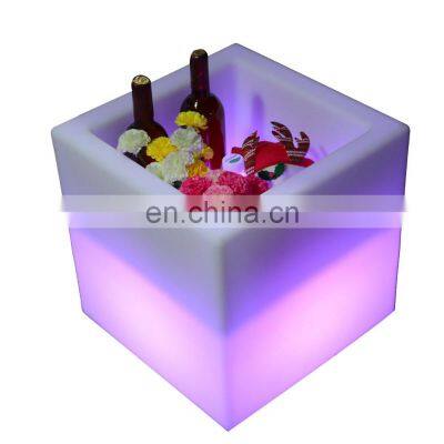 nightclub bars restaurant luminous plastic LED Chiller  Illuminated Warm Colour Plastic Led Beer Ice Bucket with Speakers