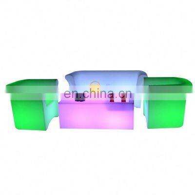 Luxury Led Bench 16 Colors Changing White Plastic Party Table Nightclub LED Furniture Sofas Club Furniture Nightclub Lounge photo-2