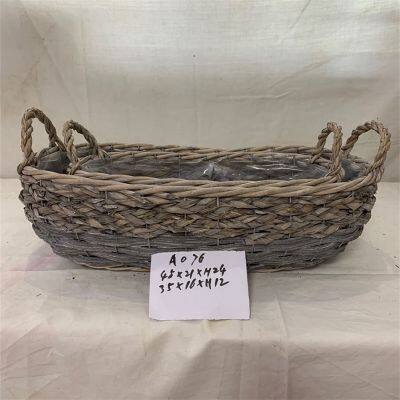 With Handle Willow Basket Wicker Craft Gift Flower Storage Baskets photo-2