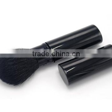 Aluminum retractable loose powder makeup brushes