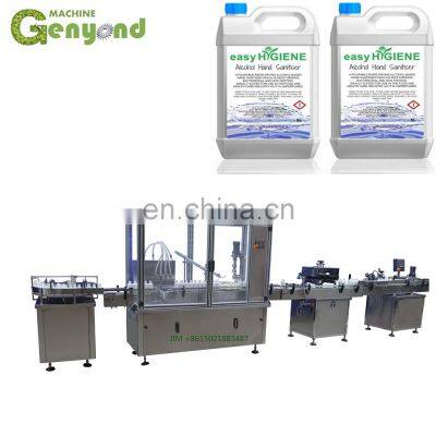 Automatic Linear Type Spray Bottle Medical Alcohol Liquid Disinfectant Filling Capping Labeling Machine Line