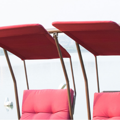 Outdoor Good Quality Durable 2-seat Swing Chair With Padded Cushion and Adjustable Canopy photo-3