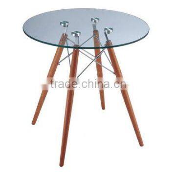 Glass or MDF Top With Wood Base Dining Table photo-4