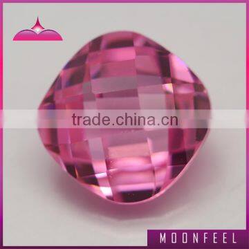 china checkerboard pink square cut zirconia gemstone