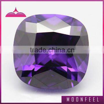 quality dark purple square cut CZ gemstone