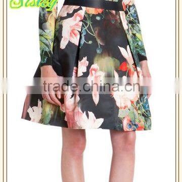 Hotsale Mini Casual Print Skirt Floral Pattern Short Dress Modern A line Dress