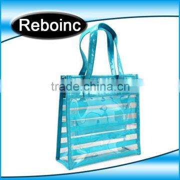 Waterproof pvc beach bag pvc tote bag handle shoulder strap sand beach bag vinyl pvc