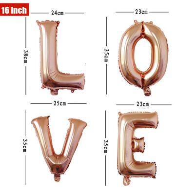 16 Inch Letters Balloons Baby Girl Boy Birthday Aluminum Foil Balloon Letters A-Z Set Festival Event Party Decoration Balloons