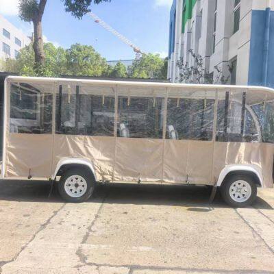 14-seater Semi-enclosed Electric Sightseeing Vehicle / Electric Scenic Area Sightseeing Vehicle With Rain Curtain and Sunshade Curtain photo-3
