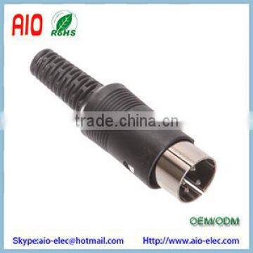 Plastic 4 Pin DIN Male Solder Connnector for Medical Equipment