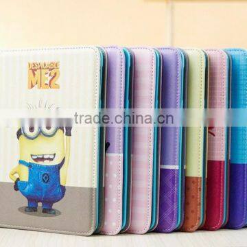 For iPad Mini Minion Case Leather with Kickstand,products for mini ipad case/for ipad mini case