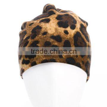 Multicolored Cashmere Leopard Print Beanie photo-2