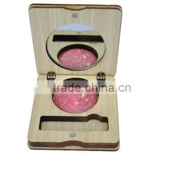 Unique design Mixed- color makeup baked blush and wooden contour with mirror