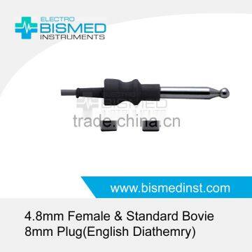 4.8mm Female & Standard Bovie 8mm Plug(English Diathemry)