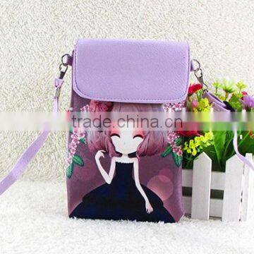 Wholesale pu Lovely Cartoon Girl Mini Crossbody Cell Phone Bag photo-4