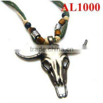 AL1000 fashion national style big ox horn charm necklace