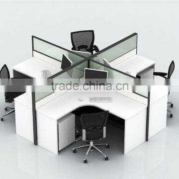 Modern office partition L shape workstation for 4 people (SZ-WSB394)