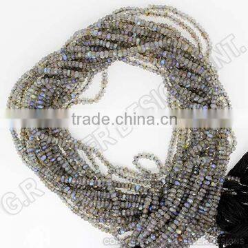 Labradorite Roundelle Facited Beads