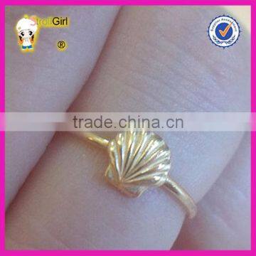 light weight gold ring shell charm 18k gold plated ring