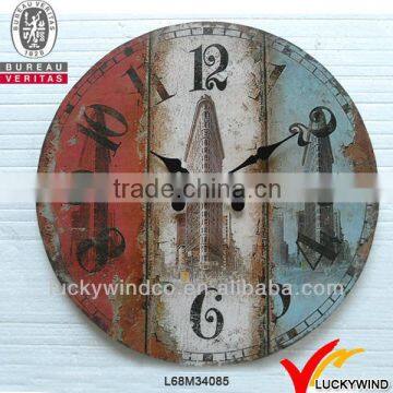 French Vintage Old Fashion Room Decoration Clock Round