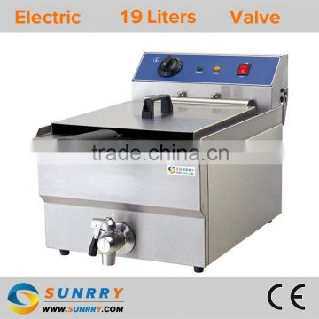 Commercial chicken fryer with tap one drop meat fryer with 19l and CE approval (SY-TF119V SUNRRY)