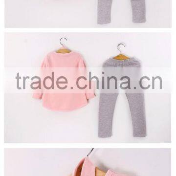 wholesale girls fancy clothing sweater with heart grey leggings hairband 3 piece 2015 children clothes