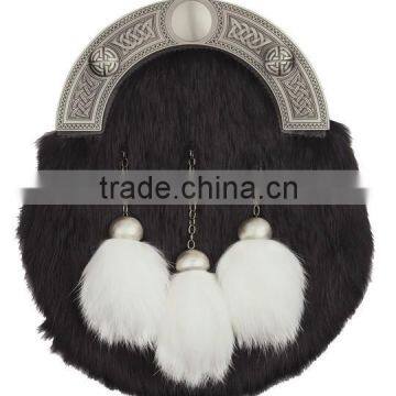 Beautiful Black Hairs Sporrans With White Hairs