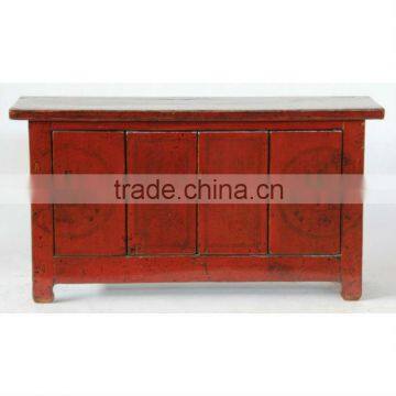 Chinese antique shiny red sideboard cabinet