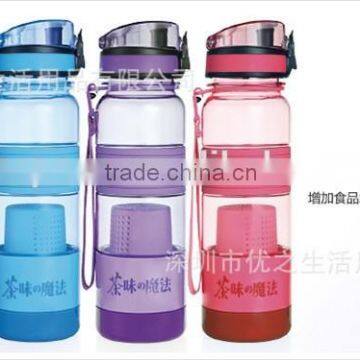 Clear Custom BPA Free 420ml Infuser Sports tritan tea bottle