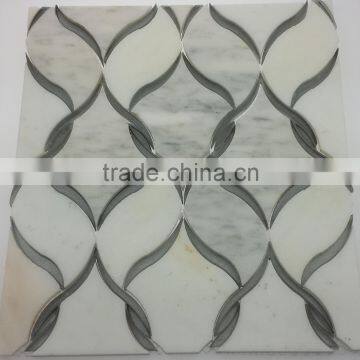 accurate water jet glass cutting Milky white color tile mix