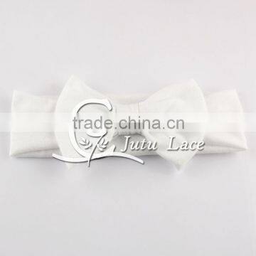 Handmade Solid Cotton Fabric Headband With Big Bowknot, Baby Messy Bow Tie Elastic Head Wrap, Baby Good Strength Hair Band photo-4