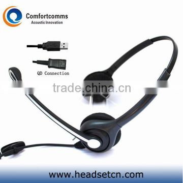 Call center usb stereo headset with mic and volume control for pc HSM-602FPQDUSBS