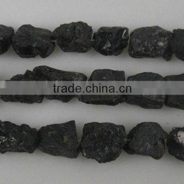 wholesale A grade black tourmaline raw natural stone beads