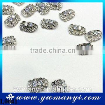 Hollow Out Silver Jewelry 3d nail sticker Style Salon Nail Art Tips Alloy Charms Jewelry DIY Design Decorations L0041