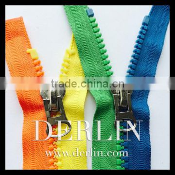 Resin Vison Delrin Plastic Yellow Orange Blue Green Contrast Color Derlin Zipper