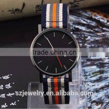 2016 All Type Of Fashion Wholesale Nylon Round Face Wrist Watch Custom Brand Watch Mens Custom Quartz Watch