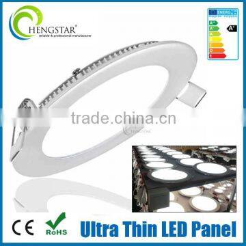 2014 high quality factory sale ultra thin led panel light, round square cri 80 9w led panel down