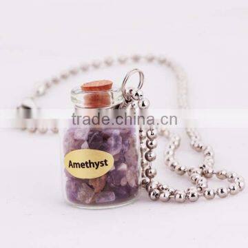 Eco-friendly Natural Stone Necklace Glass Bottle Necklace Pendant                        
                                                Quality Choice