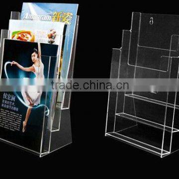 custom acrylic brochure holder with 3 tiers