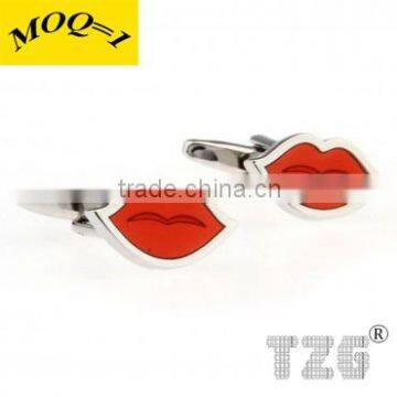 Fashion Stainless Steel Lip Cufflink