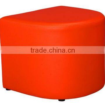 Faux Leather Round Ottoman for Home Living Room Under Mail Order photo-4