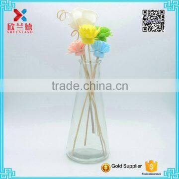 Cheap Customized glass vase / cone clear glass vase