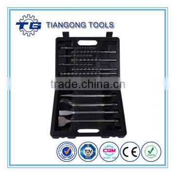 TG Tools Stone working drilling tool set 13pcs SDS hammer drill,Chisel accesory set in Metal box