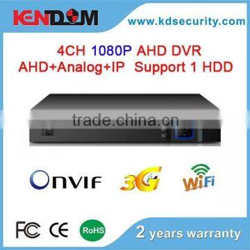 AHD+Analog+IP 1080P 4CH AHD DVR Support Onvif, 3G, Wifi 2ch AHD+2ch IP/Analog CCTV DVR Security camera system