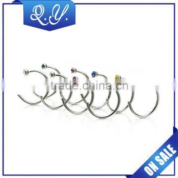 New Fashion Body Piercing Jewelry Shiny Crystal Nose Rings with Factory Price