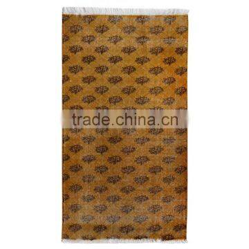 Handmade Turkish Carpet - Yellow Over-dyed Rug (6,7 x 3,8 feet)