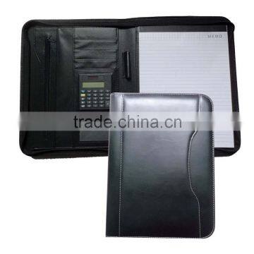 A4 Size Leather Bound Conference Folder With Side Pokcet