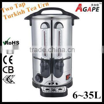 Two tap turkish stainless steel tea boiler water urn tea urn 6-35 Liters with RoHS&LFGB
