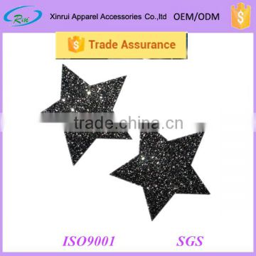 Cheap Price Self Adhesive Sexy Women Black Fabric Pasties Boobs Star Shape