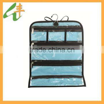 hanging clear pvc foldable toiletry bag